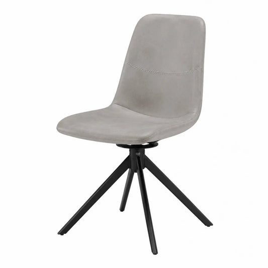 Chaise de salle à manger pivotante sans accoudoirs 48 x 56 x 86 cm tissu polyester gris base acier noir